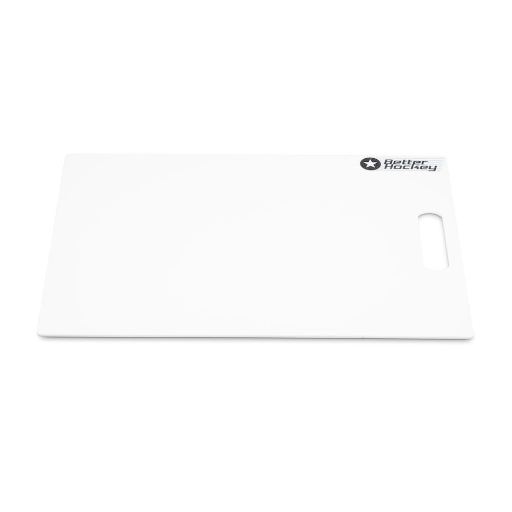 Extrem hockey skottplatta i vit färg, 60x40 cm, perfekt för att träna puckkontroll och saucer passing.