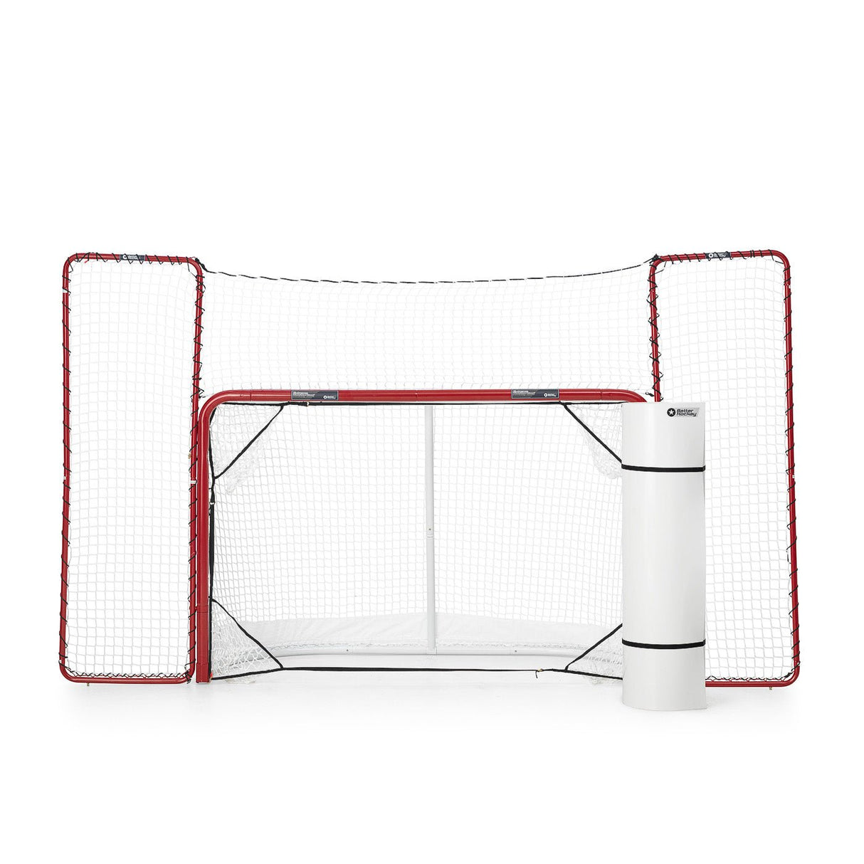 Hockeymål med skottramp för att öva precision och förbättra skottteknik hemma.