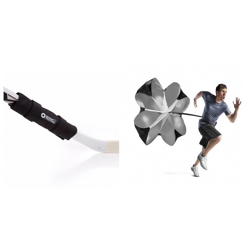 Extreme Hockey Speed & Power Combo featuring a pro stick weight and a speed chute for enhanced shooting and skating performance.