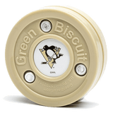 Green Biscuit NHL teknikpuck, perfekt för träning av klubbteknik och passningar på hårda ytor.