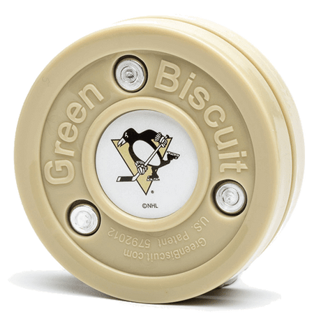 Green Biscuit NHL teknikpuck, perfekt för träning av klubbteknik och passningar på hårda ytor.