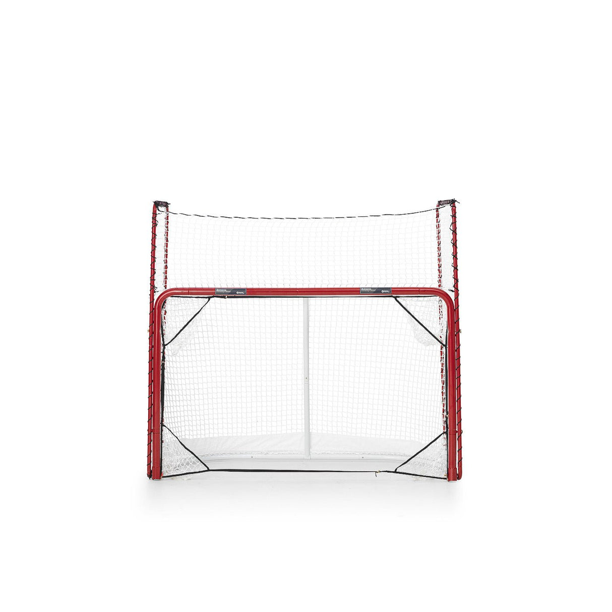 Hockeymål med backstop som fångar alla skott, perfekt för hemma träning och att förbättra skottprecision.