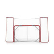 Extreme hockeymål backstop med nät som stoppar skott utanför målet, perfekt för hemmaträning.