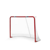 Extreme Hockey Monster Goal in red and white with durable net, designed for high-speed shots and outdoor use, regulation size hockeymål.