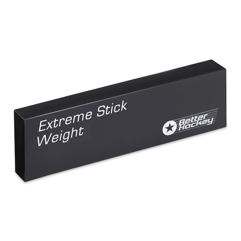 Extreme Stick Weight designed to enhance shot power for hockey players, featuring a sleek black design by Better Hockey.