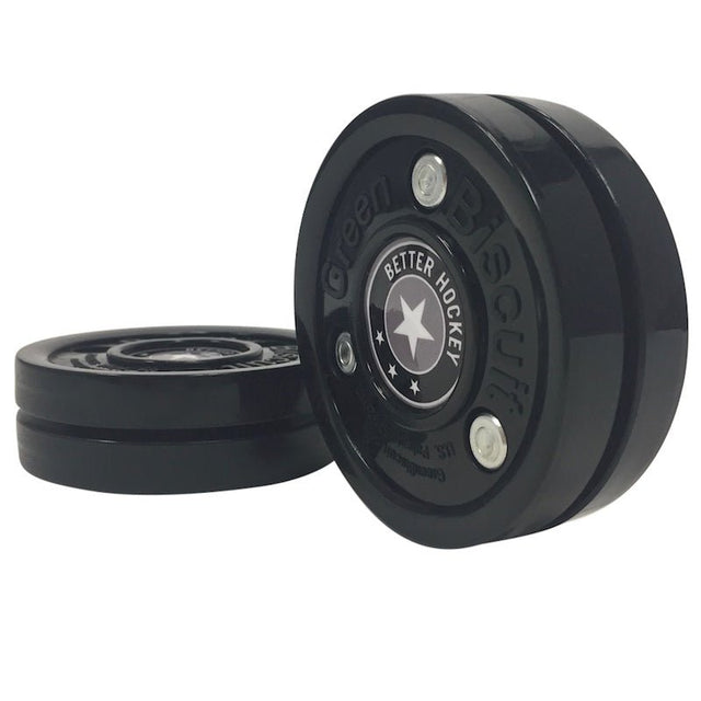 Green Biscuit Better Hockey puck for off-ice stickhandling and passing practice, perfect for klubbteknik hockey.